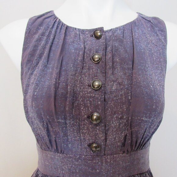 Anthropologie Mise En Scene by Ruffian Purple Silk Flare Dress Women's 4 - Picture 6 of 9